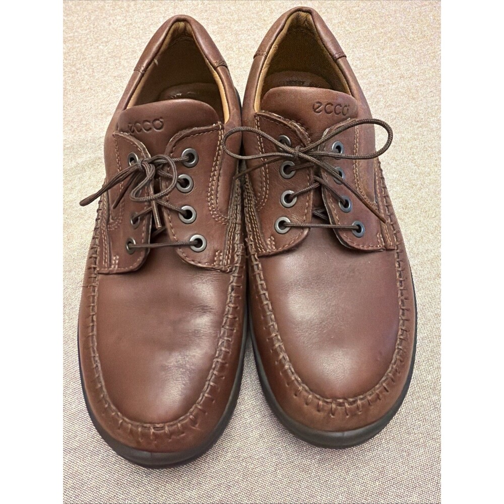 Ecco Seawalker Casual Walking Shoes Brown Leather Mens Size EU 42